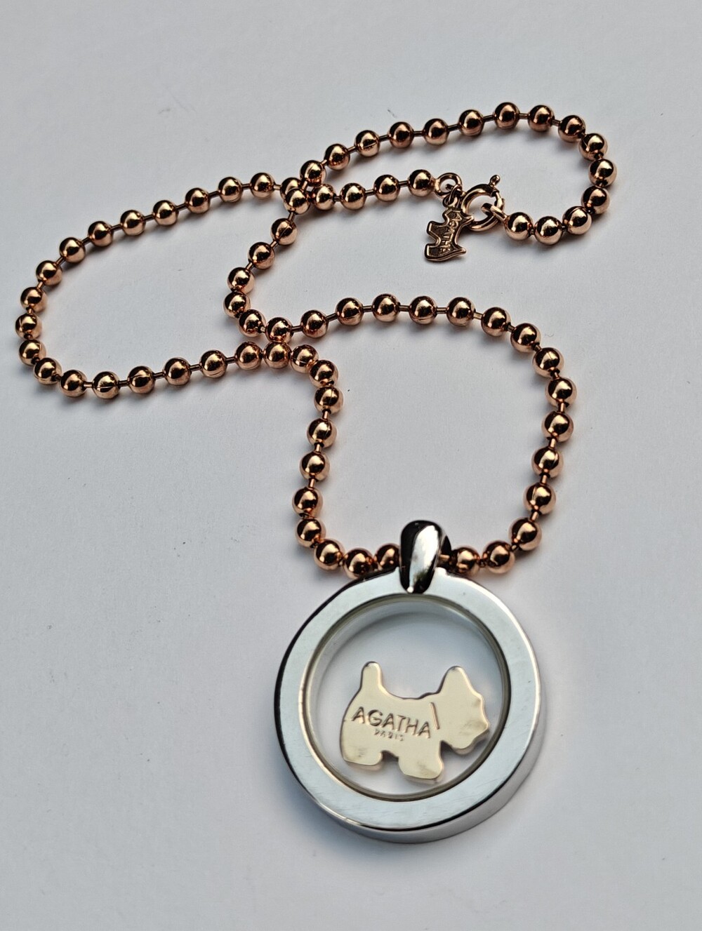 Vintage Agatha Paris Scottie dog pendant necklace